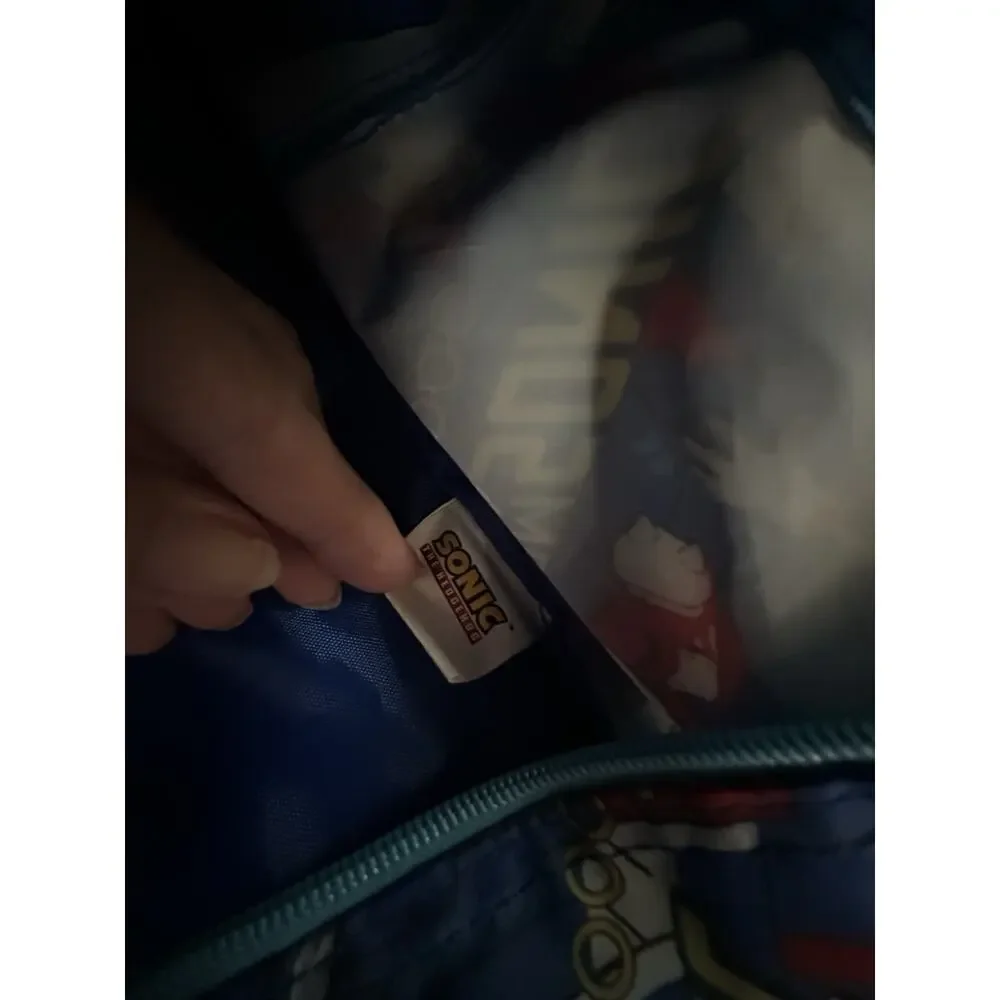 Sonic The Hedgehog Backpack w/ Attached Lunch Bag Knuckles Tails Kids School